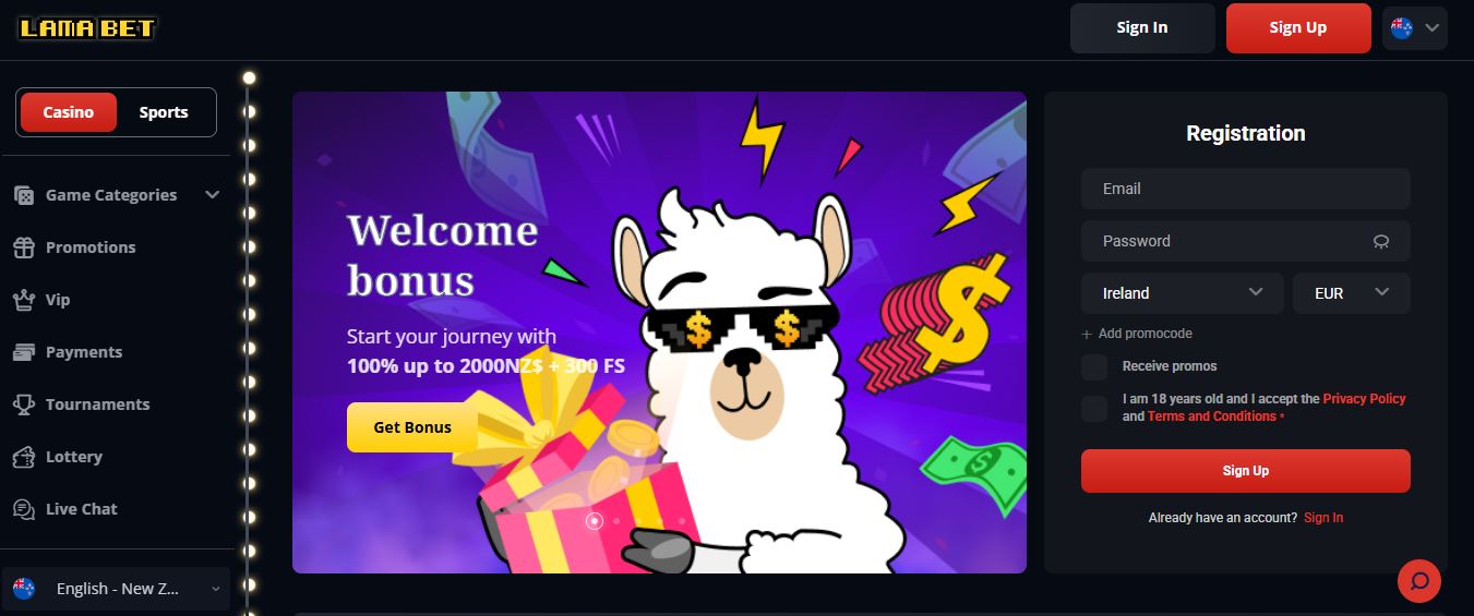 Register new account and get welcome bonus package today